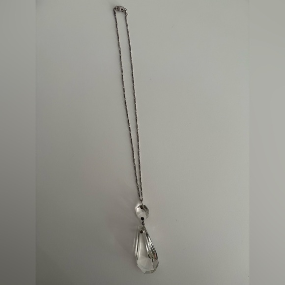 Jewelry - Antique Crystal Pendant on Silver Necklace